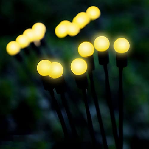 Camidy 2 Pack Solar Garden Lights, Solar Powered Firefly Lights Outdoor Waterproof, Solar Starburst Swaying Lights, Solar Outdoor Decor Lights for Pathway, Landscape, Yard, Patio