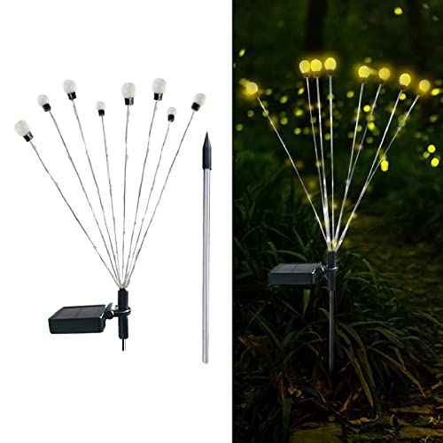 Camidy 2 Pack Solar Garden Lights, Solar Powered Firefly Lights Outdoor Waterproof, Solar Starburst Swaying Lights, Solar Outdoor Decor Lights for Pathway, Landscape, Yard, Patio