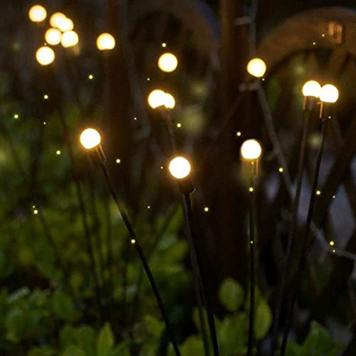 Camidy 2 Pack Solar Garden Lights, Solar Powered Firefly Lights Outdoor Waterproof, Solar Starburst Swaying Lights, Solar Outdoor Decor Lights for Pathway, Landscape, Yard, Patio