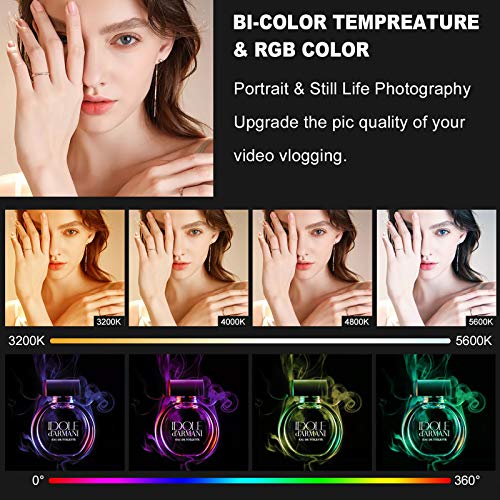 GVM RGB LED Video Light, 800D Studio Light with APP Control Lighting Kit Photography Light 1 Pack with 8 Kinds Scene Lights, 3200-5600K CRI 97 LED Panel Light for YouTube Studio, Video, Portrait