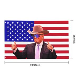 Cowboy America 2024 Flag 3x5 FT Home Outdoor Garden Yard Decoration Banner with 2 Brass Grommets