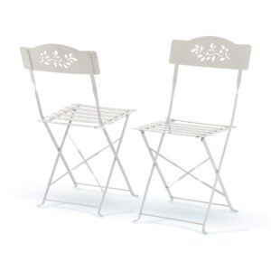 Alpine Corporation MSY100A-WT Alpine Bistro Set, Table: 24" L x 24" W x 28" H Chair: 17" L 18" W x 33" H, White