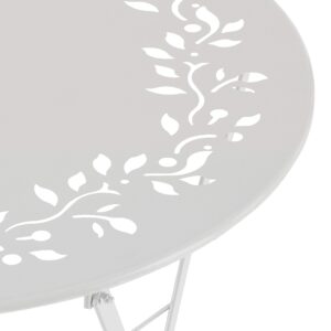 Alpine Corporation MSY100A-WT Alpine Bistro Set, Table: 24" L x 24" W x 28" H Chair: 17" L 18" W x 33" H, White