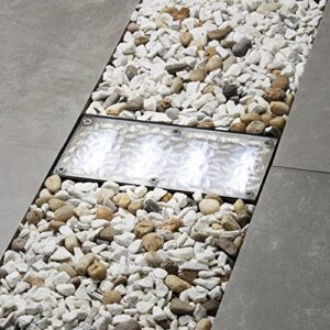 solar brick landscape path light, 8×4 recessed polyresin paver, cool white leds, waterproof, outdoor use, no wires or plugs – rechargeable battery included