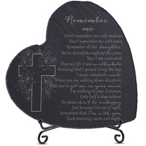 timtin memorial garden stone those we love don’t go away memorial plaque decor with stand black sympathy gifts for loved one(cross), 5 inches