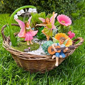 Mood Lab Fairy Garden - Dancing Swing Accessories Kit of 5 pcs - Miniature Garden Figurines Set - Outdoor or House Decor