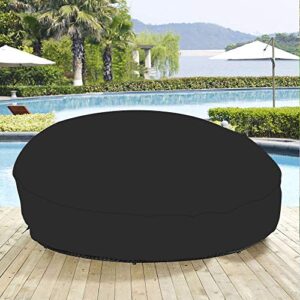 stormaster 75″ heavy duty 420d waterproof daybed cover outdoor round canopy day bed sofa cover patio furniture cover uv weather resistant black