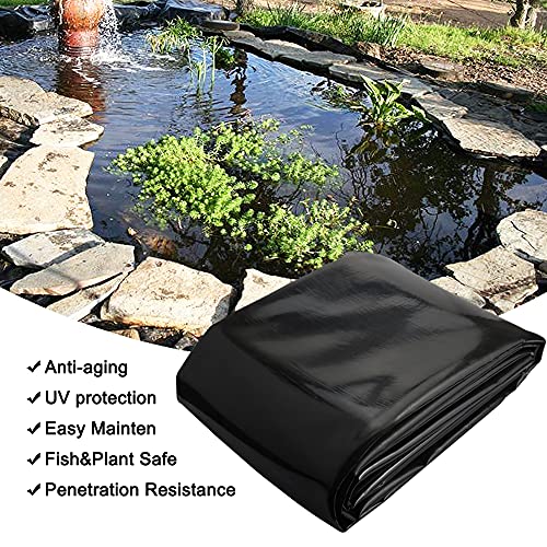 Inslat 20 Mil Pond Liner, 7x10 Ft Pond HDPE Skins Small Fish Pond Liners Rubber Pond Tarp Easy Cutting Underlayment for Fountains, Waterfall & Water Gardens