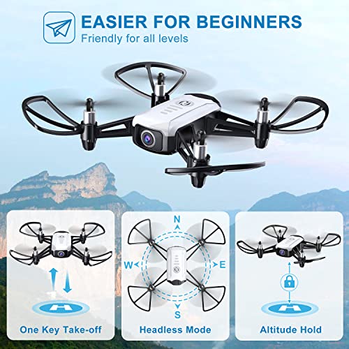 SEAREFR Drones for Kids Adults with 1080P HD Camera, WiFi Mini FPV Drone for Beginners, Toys Gifts for Boys Girls, RC Quadcopter Helicopter, 2 Batteries, Gravity Control, Gesture Control, 3D Flips, Waypoints Fly, Headless Mode, Altitude Hold, One Key Take