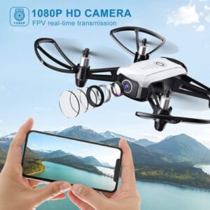 SEAREFR Drones for Kids Adults with 1080P HD Camera, WiFi Mini FPV Drone for Beginners, Toys Gifts for Boys Girls, RC Quadcopter Helicopter, 2 Batteries, Gravity Control, Gesture Control, 3D Flips, Waypoints Fly, Headless Mode, Altitude Hold, One Key Take