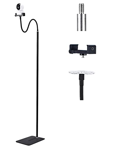 JTACHIONG Floor Holder Stand Mount with Clamp for Surveillance Camera, Height Adjustable 31.5-68.8",Compatible with Baby Camera Monitor /Security Camera