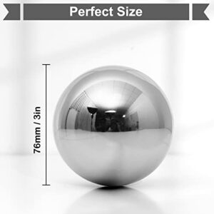 MerryNine 304 Stainless Steel Gaze Ball, Mirror Polished Hollow Ball, Reflective Decorative Ball for Outdoor Garden, Pond, Indoor Furniture Decoration (3, 3 Inch)