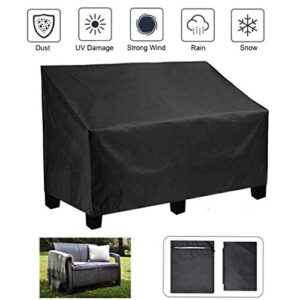 beerty Outside Furniture Covers - Garden Furniture Bench Cover 2/3/4 Seater Waterproof Anti-UV Heavy Duty Bench Protective Cover with Drawstring Cord and Storage Bag