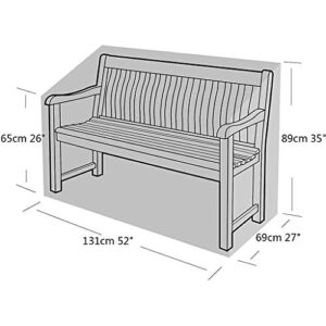 beerty Outside Furniture Covers - Garden Furniture Bench Cover 2/3/4 Seater Waterproof Anti-UV Heavy Duty Bench Protective Cover with Drawstring Cord and Storage Bag