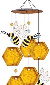 Sunset Vista Designs 93651 Country Garden Collection Wind Chime, Bee Honeycomb, 17-inch Height