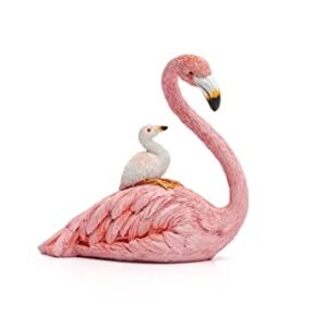 Pink Flamingo and Egret Garden Statues Sculptures, Mini Pink Flamingo Lawn Ornaments Tabletop Statue Resin Birds Yard Art Outdoor Statue, for Home, Bookshelf Patio