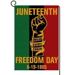 juneteenth garden flag afro american freedom day celebration yard sign june 19 independence day outdoor lawn decoration 12.5×18”