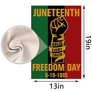 Juneteenth Garden Flag Afro American Freedom Day Celebration Yard Sign June 19 Independence Day Outdoor Lawn Decoration 12.5×18''