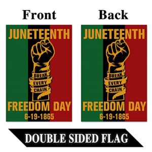 Juneteenth Garden Flag Afro American Freedom Day Celebration Yard Sign June 19 Independence Day Outdoor Lawn Decoration 12.5×18''
