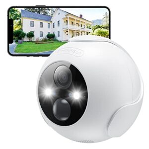 switchbot security camera wireless outdoor, 1080p outdoor spotlight cam, wire-free battery powered wifi camera, ai human/pet detection, works with alexa&google home, color night vision, easy to set up