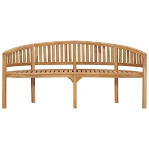Modern Style,Banana Bench,Patio Bench,Garden Bench,Park Bench,Outdoor Bench, Front Porch Chair,with Backrest and Armrests,for Garden,Patio,Porch, Poolside,Balcony,Lawn,Park,Deck, 70.9"Solid Teak Wood