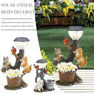 Solar Garden Lights Outdoor,Resin Rabbit Statue Decorative Lights,Animal Sculpture Welcome Sign,Outdoor Powered Fairy Statue,Garden Decoration Waterproof Lamp for Lawn Yard, One Size