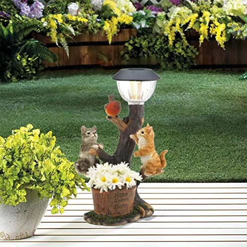 Solar Garden Lights Outdoor,Resin Rabbit Statue Decorative Lights,Animal Sculpture Welcome Sign,Outdoor Powered Fairy Statue,Garden Decoration Waterproof Lamp for Lawn Yard, One Size