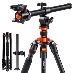 k&f concept 78 inch dslr camera tripods with magnesium alloy rotatable multi-angle center column,load capacity up to 22lbs/10kg k234a7+bh-28l+extension arm kits