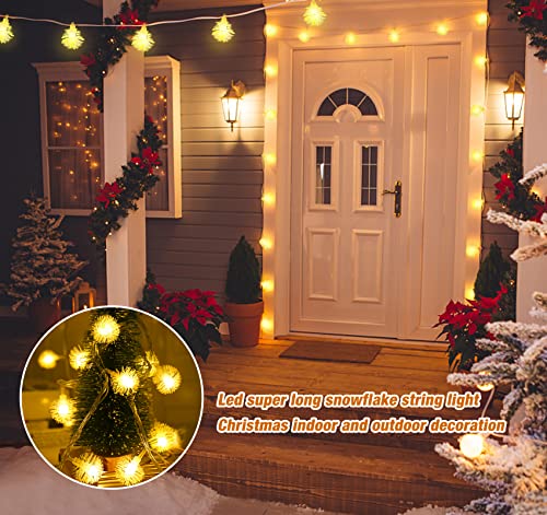 ACPOP String Lights,50 LED Outdoor Patio Lights，Christmas Hanging Light for Garden, Wedding Party,Camping,Yard,Bedroom,Home Decor(Warm White)
