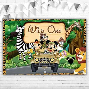 youran mickey mouse jungle safari party themed backdrop 5xft wild one safari mickey mouse truck background baby shower vinyl jungle forest birthday party supplies