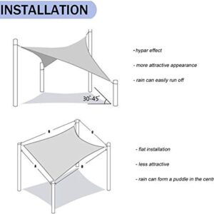 WORKPOINT Rectangle 6'x8' Patio Sun Shade Sail, Shade Sail UV Block Shade Cloth - Sunshade Fabric Awning Shelter for Pergola Backyard Garden Carport (Sand Color)