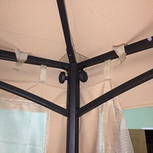 Garden Winds Replacement Canopy for The Hampton Bay Solar Hexagon Gazebo - Riplock 350 - Beige