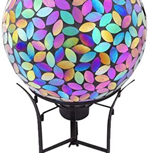 Alpine Corporation GRS122A-SLR Gazing Globe, 10" L x 10" W x 12" H with Stand: 17" H, Purple