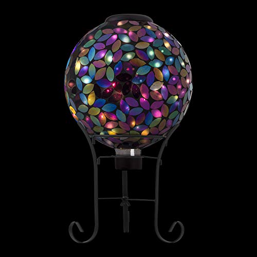 Alpine Corporation GRS122A-SLR Gazing Globe, 10" L x 10" W x 12" H with Stand: 17" H, Purple