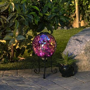 Alpine Corporation GRS122A-SLR Gazing Globe, 10" L x 10" W x 12" H with Stand: 17" H, Purple