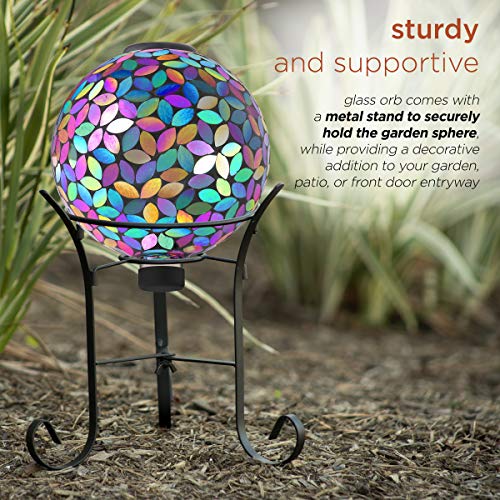 Alpine Corporation GRS122A-SLR Gazing Globe, 10" L x 10" W x 12" H with Stand: 17" H, Purple