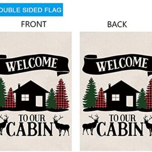 Cabin House Decor Welcome To Our Cabin Garden Flag Cabin Decor Housewarming Gift (Welcome To Our Cabin)