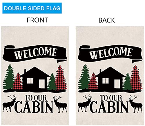 Cabin House Decor Welcome To Our Cabin Garden Flag Cabin Decor Housewarming Gift (Welcome To Our Cabin)