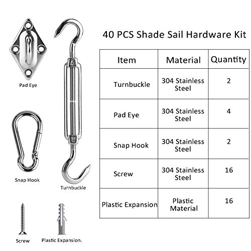 Ankuka Waterproof Sun Shade Sail Canopy Rectangle UV Block for Outdoor Patio and Garden, Yard Activities 2022 (Hardware Kits)