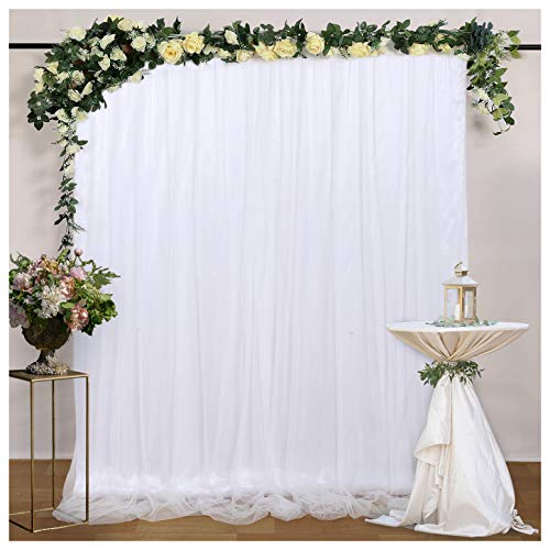 White Backdrop Curtains for Baby Shower 5ftx7ft Tulle Photo Drapes Backdrop for Wedding Party Birthday Photography Background