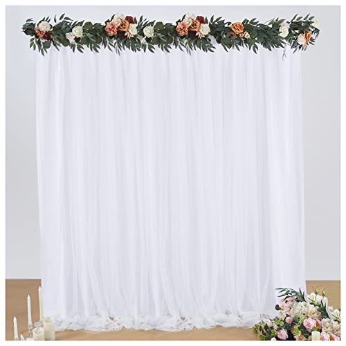 White Backdrop Curtains for Baby Shower 5ftx7ft Tulle Photo Drapes Backdrop for Wedding Party Birthday Photography Background