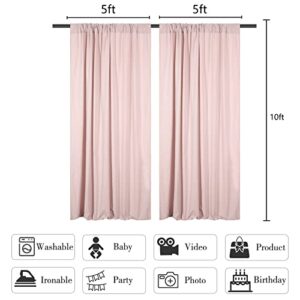 Pink Backdrop Curtains 2 Panels 5ft x 10ft Backdrops Curtains for Parties Mother`s Day Valentines 10ft x 10ft