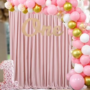 Pink Backdrop Curtains 2 Panels 5ft x 10ft Backdrops Curtains for Parties Mother`s Day Valentines 10ft x 10ft