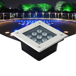 vzcomm square led outdoor floor light ip66 waterproof underground light garden decoration buried lamps ac85-265v for walkway, driveway, deck, step, backyard (color : warm white, size : 24w)