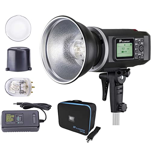 Flashpoint XPLOR 600 R2 Battery Powered Photo Studio Strobe Portable Monolight,Bowens Mount,600Ws 2.4GHz w/8700mAh Li-ion Battery,1/8000HSS 450 Full Power Flashes for Outdoor Strobe Light Photography