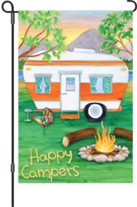 premier 51093 garden premier soft flag, happy campers, 12 by 18-inch