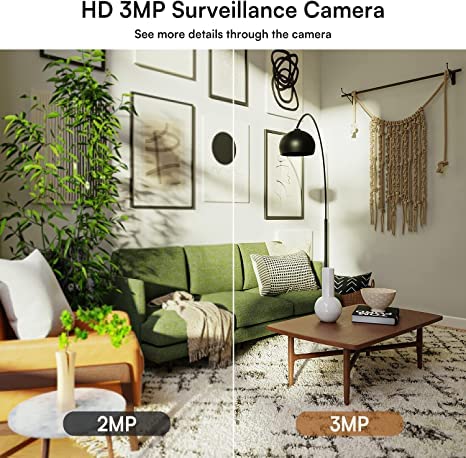 XVIM 3MP Wireless Light Bulb Security Camera, 2.4Ghz WiFi Bullet Camera, Home Security Camera with Night Vision, Motion Detection & 2-Way Audio