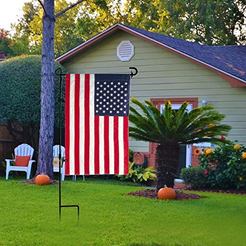 GLORYA Garden Flag Stand - Premium Garden Flag Pole Holder Stand Metal Powder-Coated Weather-Proof Paint - Garden Flag Stake with Stopper and Anti-Wind Clip for Garden Flags (4 Pack)