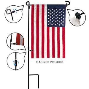 GLORYA Garden Flag Stand - Premium Garden Flag Pole Holder Stand Metal Powder-Coated Weather-Proof Paint - Garden Flag Stake with Stopper and Anti-Wind Clip for Garden Flags (4 Pack)