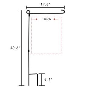 GLORYA Garden Flag Stand - Premium Garden Flag Pole Holder Stand Metal Powder-Coated Weather-Proof Paint - Garden Flag Stake with Stopper and Anti-Wind Clip for Garden Flags (4 Pack)